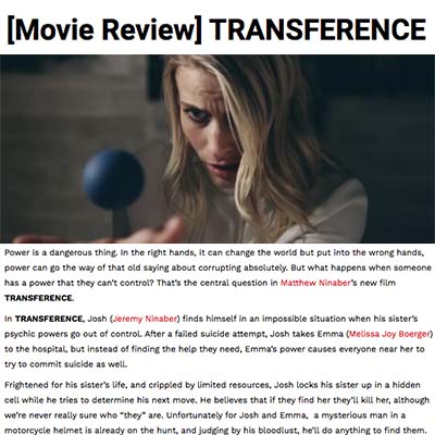 [Movie Review] TRANSFERENCE